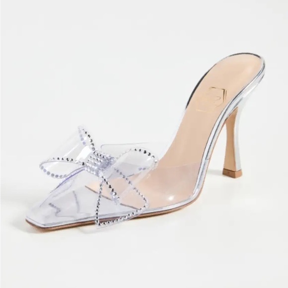 NWT‼️ NALEBE Dimante Mule in PVC Crystal Bow clear heels! Exquisite! - Picture 5 of 15